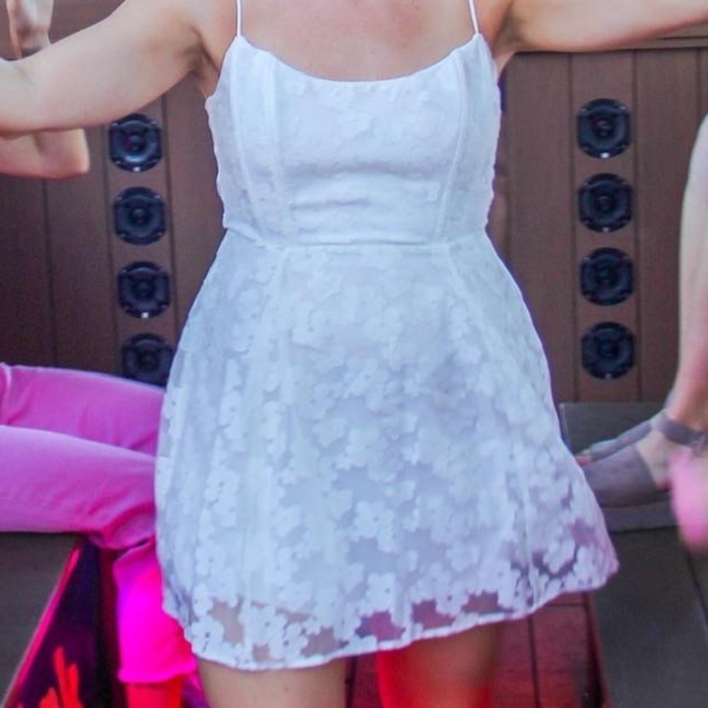 A-line Dress in Floral White